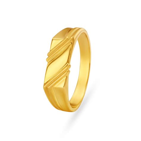 Cross Pattern Engraved Gold Finger Ring For Men