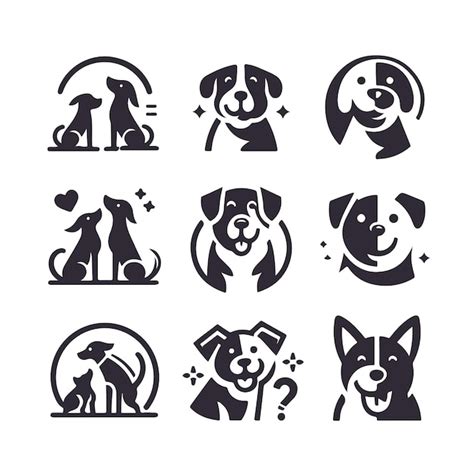 Friendly dog collection logo | Premium AI-generated vector