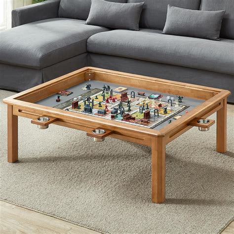 Amazon.com: Board Game Coffee Table with Removable Table Top, Seats 4 ...