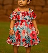 Buy & Try by Dharmikaay Girl's Satin Floral Printed Frock Dress for ...