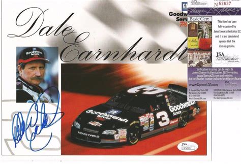 DALE EARNHARDT SR NASCAR LEGEND SIGNED AUTOGRAPHED 8X10 PHOTO JSA COA # ...