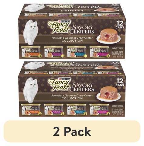 (2 pack) Purina Fancy Feast Savory Centers Pate Wet Cat Food, Gravy ...