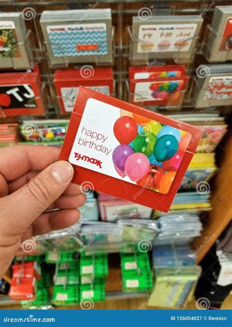 A Hand Holding TJ Maxx Gift Card. Editorial Photography - Image of hand ...