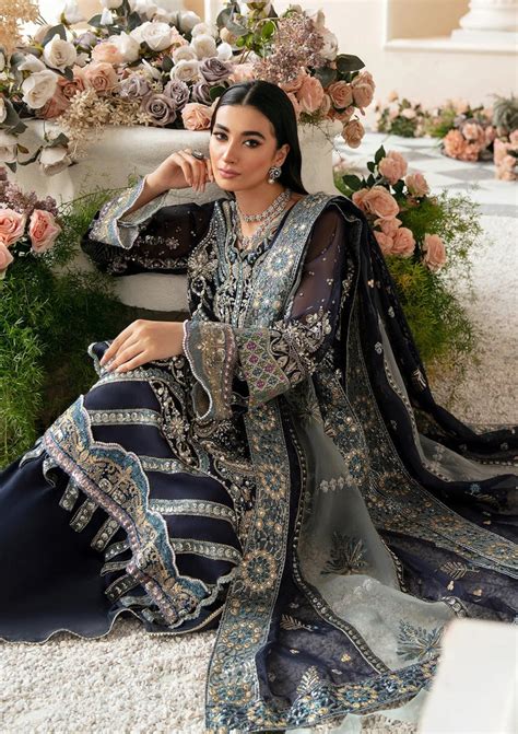 Elaf Celebrations Navy Blue Handwork Wedding Pakistani Suit – ECH-03 ...
