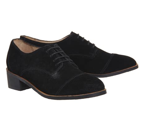 OFFICE Duke Suede Lace Ups Black Suede - Flat Shoes for Women