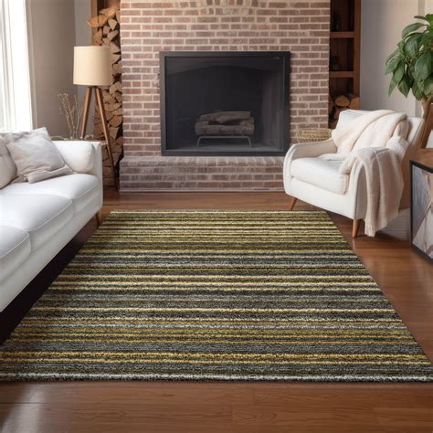 Addison Rugs Chantille Indoor/Outdoor Transitional Stripes Gold ...