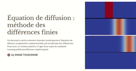 Équation de diffusion : méthode des différences finies