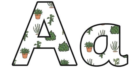 Green Plants Lowercase Display Lettering (teacher made)