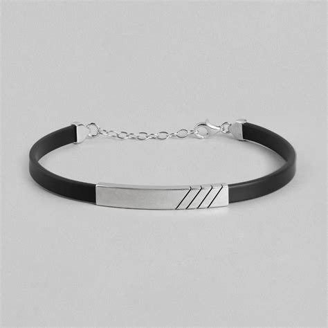 Bold Elegance 925 Sterling Silver Rhodium Plated Bracelet For Him – Zavya