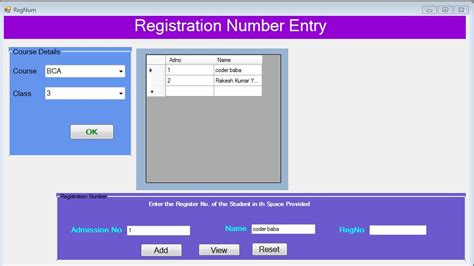Create Student Registration Number Entry Form in VB.NET with Source ...