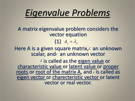 Image result for Eigenvalue Problems