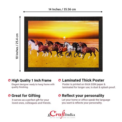 Running Lucky Horses Matt Textured UV Art Painting - eCraftIndia Online