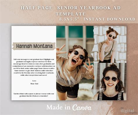 Half Page Ad for 2023 Yearbook , Graduation Ads, Senior Yearbook Ad ...