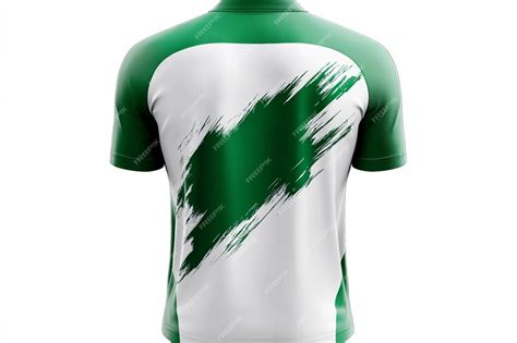 A green and white shirt with the green and white stripes on the back ...