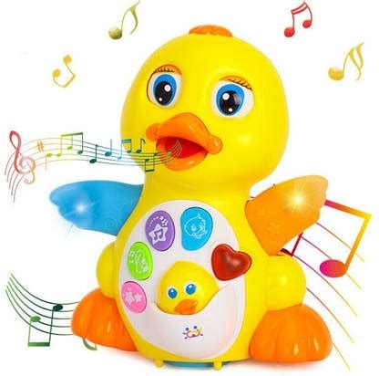 Learn With Fun Dancing Duck Toy with Flashing Lights Voice Melody Song ...