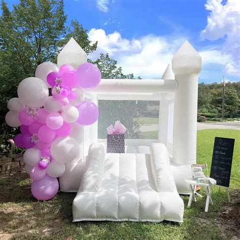 Buy 100% PVC Jumping Inflatable White Bounce House Castle with Slide ...