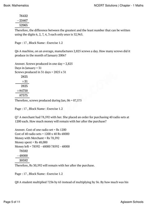 Class 6 Math Chapter 1 4 的图像结果