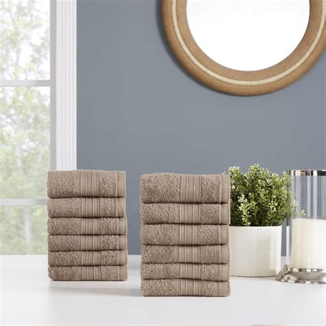 Buy TRIDENT Soft and Plush Brown Textured Cotton Face Towels - 30x30cm ...