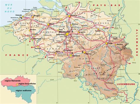 Elevation map of Belgium | Belgium | Europe | Mapslex | World Maps