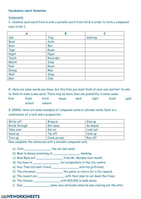 Compound Verb Exercises 的图像结果