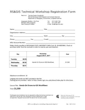 Fillable Online rsgis msu Course Title: Hands-On Drone-to-GIS Workflows ...