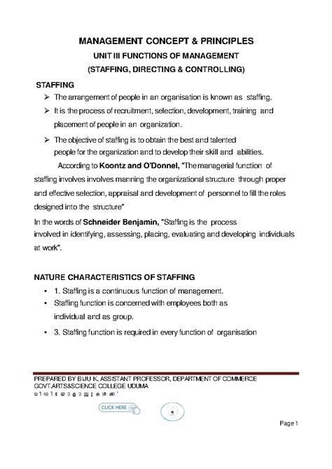 Management Concept Module III pdf - MANAGEMENT CONCEPT PRINCIPLES UNIT ...