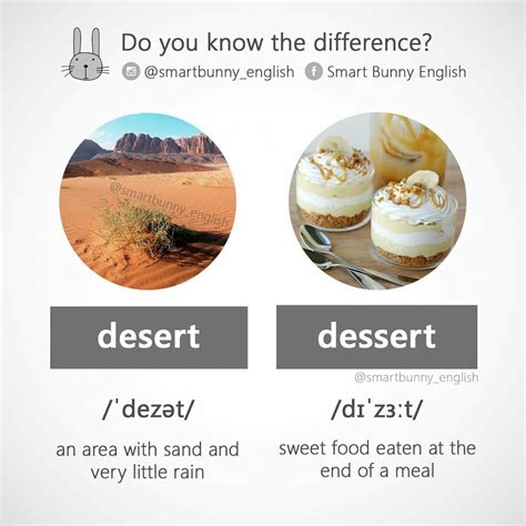 🏜️🍰The difference between "desert" and "dessert" | Desert dessert ...