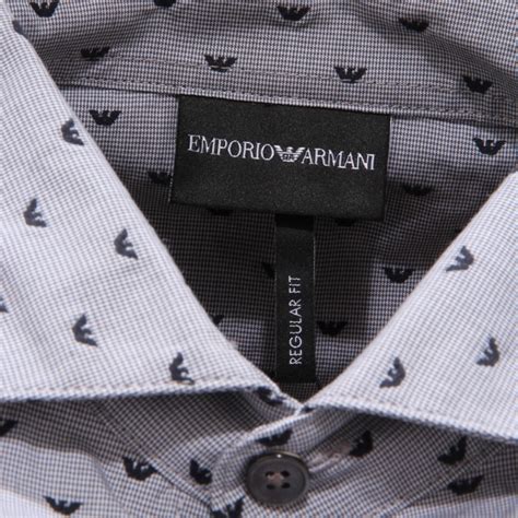 9471AH camicia uomo EMPORIO ARMANI men textured cotton shirt grey