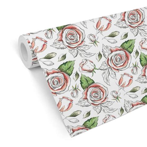 Patterned Wallpaper – Roses | wall-art.com