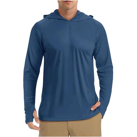 Men's Sun Shirts UPF 50+ Protection Hoodie Long Sleeve Sunscreen ...