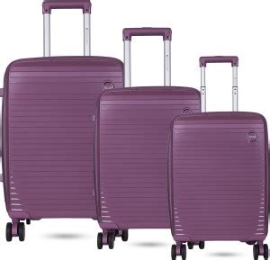 POLO CLASS 3Pc Set Trolley (20/24/28 inch) -PURPLE Cabin Suitcase 4 ...