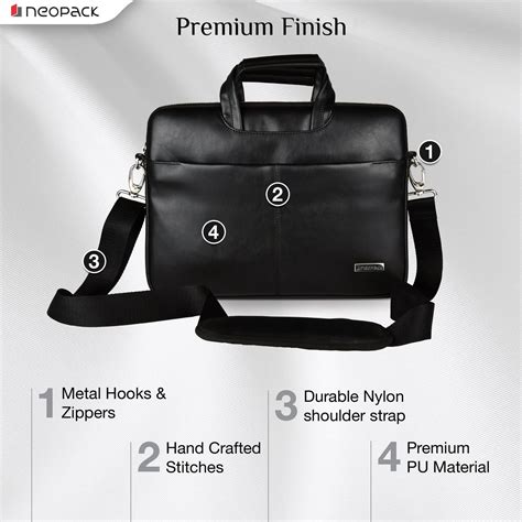 Neopack Leather Sleeve Bag for Upto 15-inch Laptops & 16-inch MacBook ...