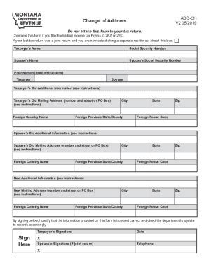 Fillable Online mtrevenue.govchange-of-address-form-add-chChange of ...