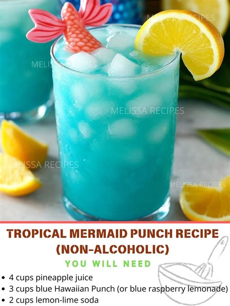 Tropical Mermaid Punch 🧜‍♀️ (Non-Alcoholic) in 2025 | Fun summer drinks ...