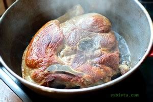 Jamón asado al horno con miel - Recetas de Esbieta