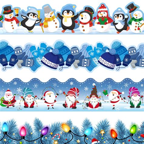 Amazon.com: 63ft Winter Bulletin Board Borders Snowman Bulletin Board ...