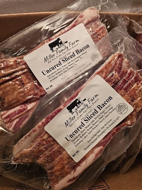Bacon - Uncured (No Nitrate) - Miller Family Farm