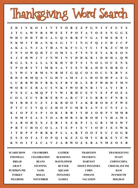 Thanksgiving Word Finds Printable - Printable Word Searches
