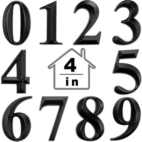 Buy 10 Pcs House Numbers 3D Door Mailbox Numbers 0-9 Self Adhesive ...
