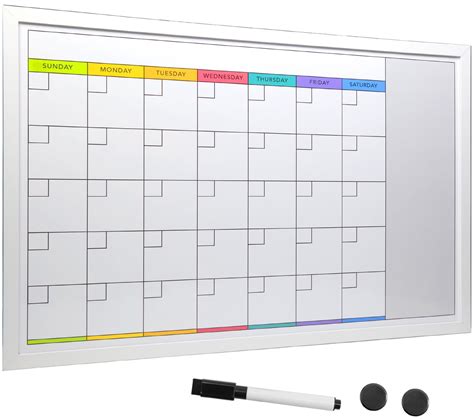 Buy Excello Global Products Magnetic Dry Erase Calendar Whiteboard ...
