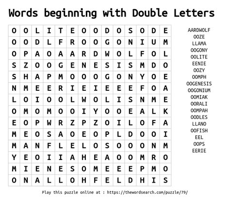 Download Word Search on Words beginning with Double Letters