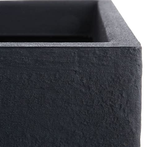 Japi All-Weather Black Lead Modern Square Outdoor Planter, Medium | At Home