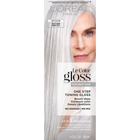L'Oreal Paris Le Color Gloss One Step in-Shower Toning Gloss, Silver ...