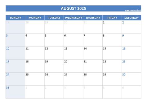 Printable August and September 2025 Calendar - Free PDF & JPG Downloads