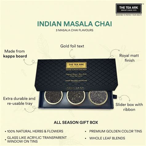 The Tea Ark Privilege Indian Masala Chai Gift Box with 3 Different Typ