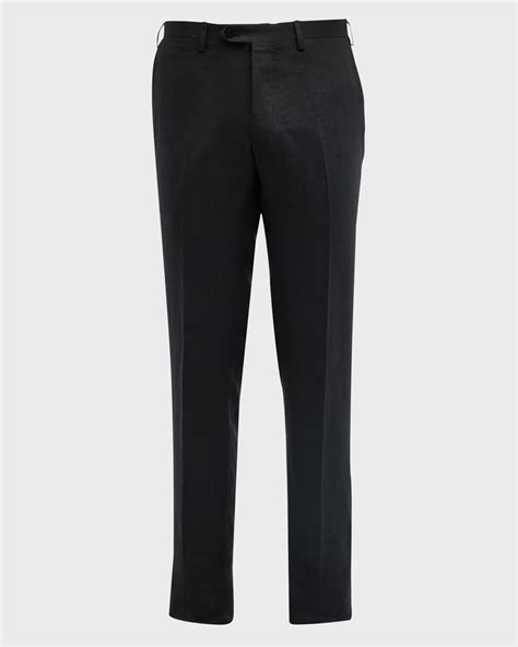 Kiton Men's Solid Linen Dress Pants | Neiman Marcus