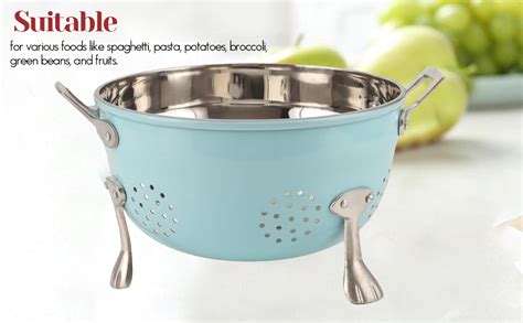 ALCU Steel Colander Strainer with Strong Handle, Multipurpose Powder ...