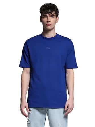Buy JACK & JONES Men's Solid Round Neck Cotton Relaxed Fit T-Shirt ...