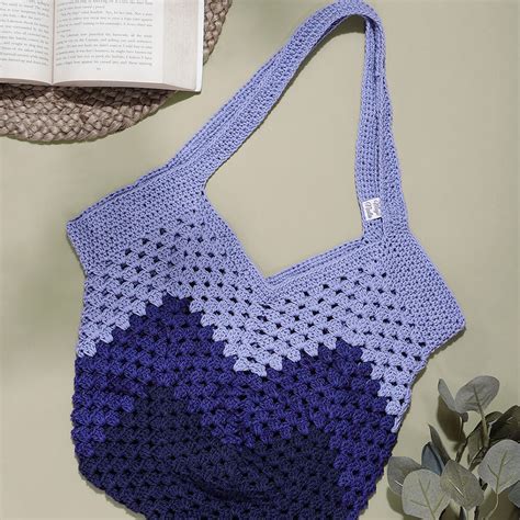 Handmade Crochet Market Bag - Blue 2652 – Magic Needles