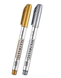 HOUSE HATCH Gold & Silver Metallic Marker Pen Set | Waterproof ...